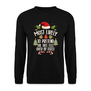 Noël Noël drôle dire humour drôle - Sweat-shirt Unisexe - noir - Devant - Alina (178cm) & Michal (187cm)