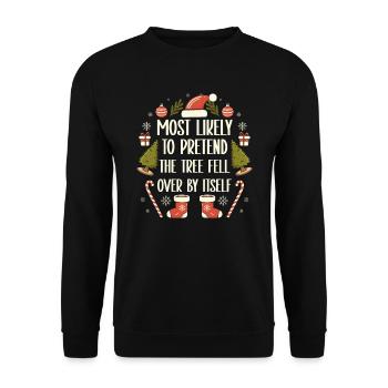 Noël Noël drôle dire humour drôle - Sweat-shirt Unisexe - noir - Devant - Alina (178cm) & Michal (187cm)