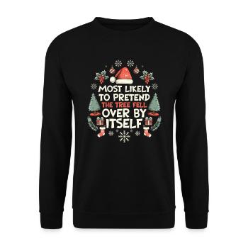 Noël Noël drôle dire humour drôle - Sweat-shirt Unisexe - noir - Devant - Alina (178cm) & Michal (187cm)