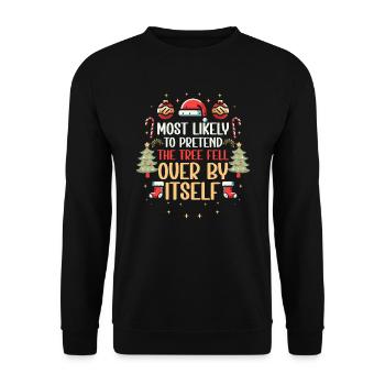 Noël Noël drôle dire humour drôle - Sweat-shirt Unisexe - noir - Devant - Alina (178cm) & Michal (187cm)