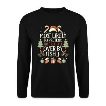 Noël Noël drôle dire humour drôle - Sweat-shirt Unisexe - noir - Devant - Alina (178cm) & Michal (187cm)
