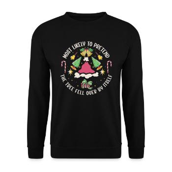 Noël Noël drôle dire humour drôle - Sweat-shirt Unisexe - noir - Devant - Alina (178cm) & Michal (187cm)