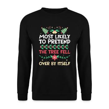 Noël Noël drôle dire humour drôle - Sweat-shirt Unisexe - noir - Devant - Alina (178cm) & Michal (187cm)