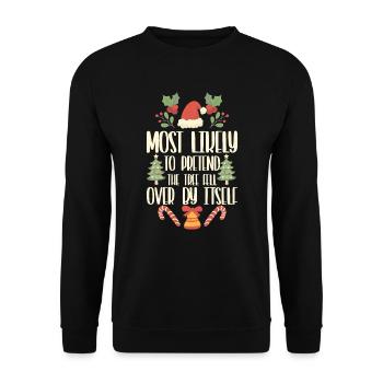 Noël Noël drôle dire humour drôle - Sweat-shirt Unisexe - noir - Devant - Alina (178cm) & Michal (187cm)