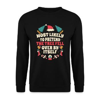 Noël Noël drôle dire humour drôle - Sweat-shirt Unisexe - noir - Devant - Alina (178cm) & Michal (187cm)