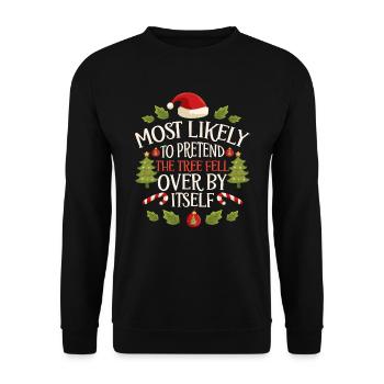 Noël Noël drôle dire humour drôle - Sweat-shirt Unisexe - noir - Devant - Alina (178cm) & Michal (187cm)