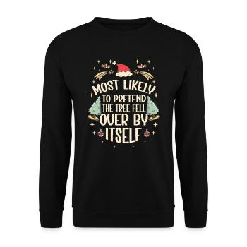 Noël Noël drôle dire humour drôle - Sweat-shirt Unisexe - noir - Devant - Alina (178cm) & Michal (187cm)