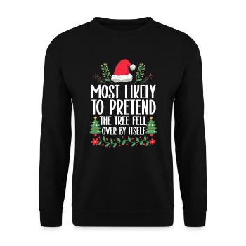 Noël Noël drôle dire humour drôle - Sweat-shirt Unisexe - noir - Devant - Alina (178cm) & Michal (187cm)