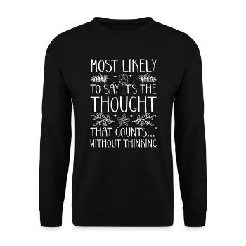 Noël Drôle Dicton Humour Sarcasme - Sweat-shirt Unisexe - noir - Devant - Alina (178cm) & Michal (187cm)