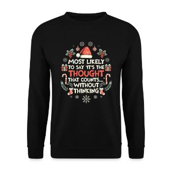 Noël Drôle Dicton Humour Sarcasme - Sweat-shirt Unisexe - noir - Devant - Alina (178cm) & Michal (187cm)
