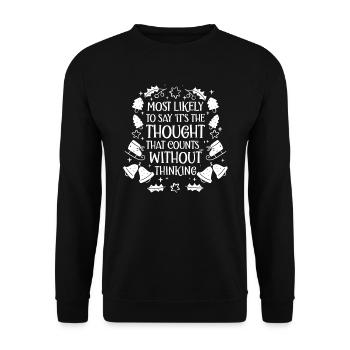 Noël Drôle Dicton Humour Sarcasme - Sweat-shirt Unisexe - noir - Devant - Alina (178cm) & Michal (187cm)