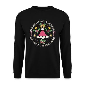 Noël Drôle Dicton Humour Sarcasme - Sweat-shirt Unisexe - noir - Devant - Alina (178cm) & Michal (187cm)