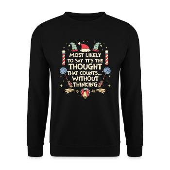 Noël Drôle Dicton Humour Sarcasme - Sweat-shirt Unisexe - noir - Devant - Alina (178cm) & Michal (187cm)