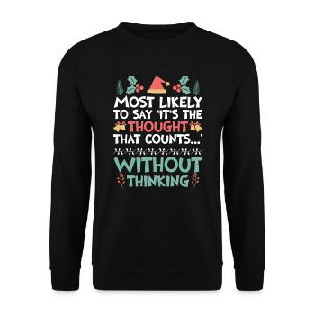 Noël Drôle Dicton Humour Sarcasme - Sweat-shirt Unisexe - noir - Devant - Alina (178cm) & Michal (187cm)