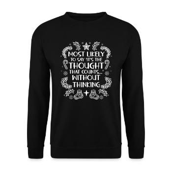 Noël Drôle Dicton Humour Sarcasme - Sweat-shirt Unisexe - noir - Devant - Alina (178cm) & Michal (187cm)