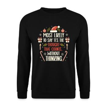 Noël Drôle Dicton Humour Sarcasme - Sweat-shirt Unisexe - noir - Devant - Alina (178cm) & Michal (187cm)