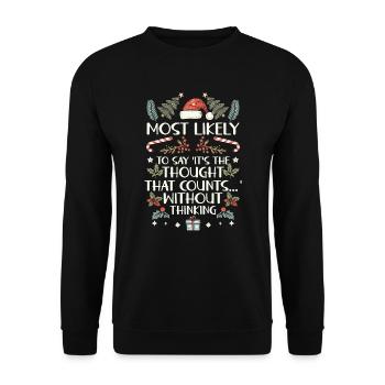 Noël Drôle Dicton Humour Sarcasme - Sweat-shirt Unisexe - noir - Devant - Alina (178cm) & Michal (187cm)