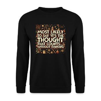 Noël Drôle Dicton Humour Sarcasme - Sweat-shirt Unisexe - noir - Devant - Alina (178cm) & Michal (187cm)