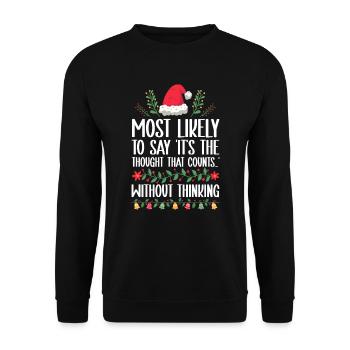 Noël Drôle Dicton Humour Sarcasme - Sweat-shirt Unisexe - noir - Devant - Alina (178cm) & Michal (187cm)