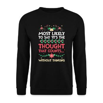 Noël Drôle Dicton Humour Sarcasme - Sweat-shirt Unisexe - noir - Devant - Alina (178cm) & Michal (187cm)
