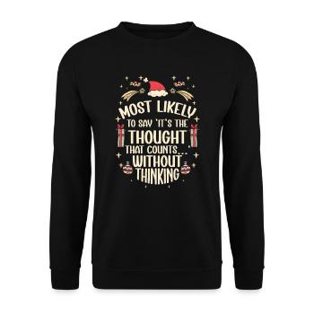 Noël Drôle Dicton Humour Sarcasme - Sweat-shirt Unisexe - noir - Devant - Alina (178cm) & Michal (187cm)