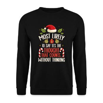 Noël Drôle Dicton Humour Sarcasme - Sweat-shirt Unisexe - noir - Devant - Alina (178cm) & Michal (187cm)