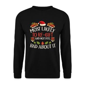 Xmas Christmas Saying Humor Sarcasm Funny - Unisex Sweatshirt - black - Front - Alina (178cm) & Michal (187cm)