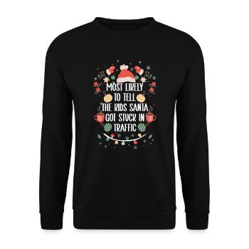 Xmas Christmas Saying Humor Sarcasm Funny - Unisex Sweatshirt - black - Front - Alina (178cm) & Michal (187cm)