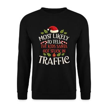 Xmas Christmas Parents Saying Humor Funny - Unisex Sweatshirt - black - Front - Alina (178cm) & Michal (187cm)