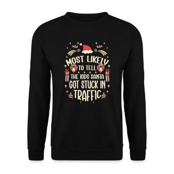 Xmas Christmas Parents Saying Humor Funny - Unisex Sweatshirt - black - Front - Alina (178cm) & Michal (187cm)