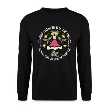 Xmas Christmas Parents Saying Humor Funny - Unisex Sweatshirt - black - Front - Alina (178cm) & Michal (187cm)