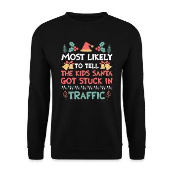 Xmas Christmas Parents Saying Humor Funny - Unisex Sweatshirt - black - Front - Alina (178cm) & Michal (187cm)