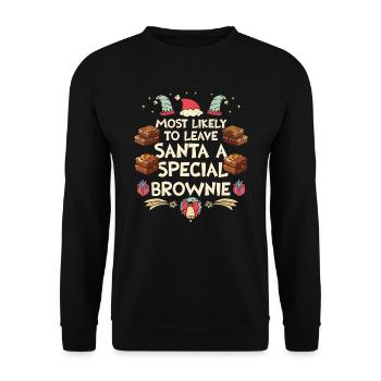 Xmas Christmas Saying Funny Christmas Bakery - Unisex Sweatshirt - black - Front - Alina (178cm) & Michal (187cm)