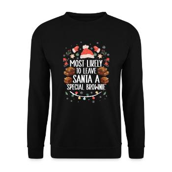 Xmas Christmas Saying Funny Christmas Bakery - Unisex Sweatshirt - black - Front - Alina (178cm) & Michal (187cm)