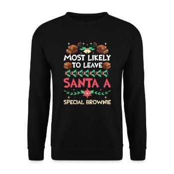 Xmas Christmas Saying Funny Christmas Bakery - Unisex Sweatshirt - black - Front - Alina (178cm) & Michal (187cm)