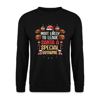 Xmas Christmas Saying Funny Christmas Bakery - Unisex Sweatshirt - black - Front - Alina (178cm) & Michal (187cm)