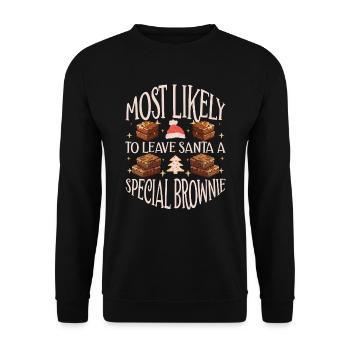 Xmas Christmas Saying Funny Christmas Bakery - Unisex Sweatshirt - black - Front - Alina (178cm) & Michal (187cm)