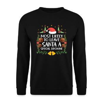 Xmas Christmas Saying Funny Christmas Bakery - Unisex Sweatshirt - black - Front - Alina (178cm) & Michal (187cm)