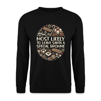 Xmas Christmas Saying Funny Christmas Bakery - Unisex Sweatshirt - black - Front - Alina (178cm) & Michal (187cm)
