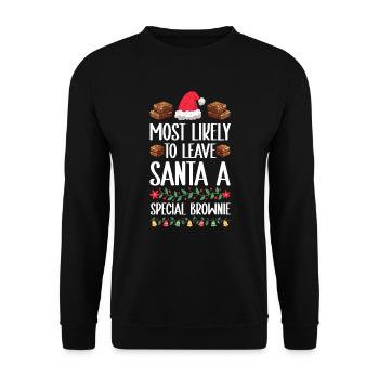 Xmas Christmas Saying Funny Christmas Bakery - Unisex Sweatshirt - black - Front - Alina (178cm) & Michal (187cm)