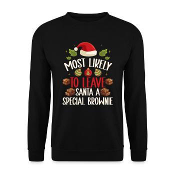 Xmas Christmas Saying Funny Christmas Bakery - Unisex Sweatshirt - black - Front - Alina (178cm) & Michal (187cm)