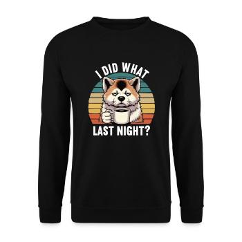 I Did What last Night Akita Akitabesitzer Akitas - Unisex Pullover - Schwarz - Vorne - Alina (178cm) & Michal (187cm)