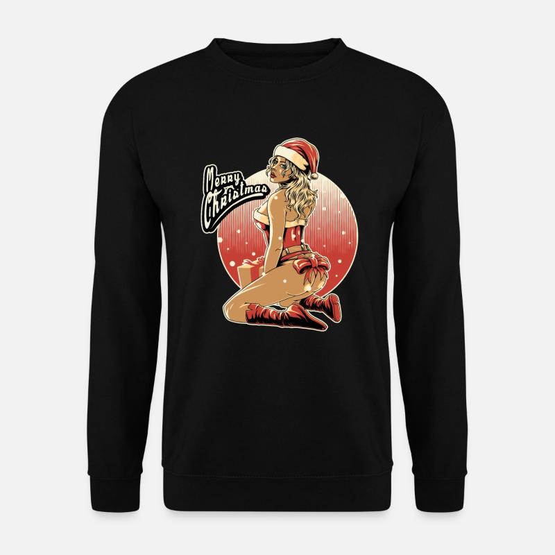 Xmas-pin-up-final-file - Rahmenlos design gift - Sweat-shirt Unisexe - noir