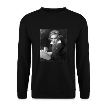 Beethoven gift, classical music vintage piano - Unisex Sweatshirt - black - Front - Alina (178cm) & Michal (187cm)