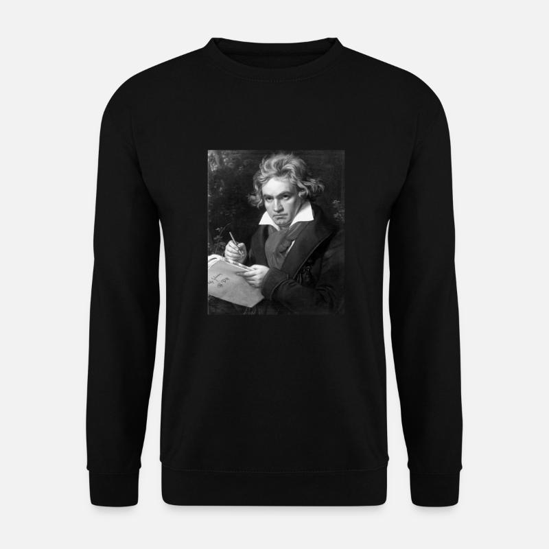 Beethoven Geschenk, klassische musik vintage piano - Unisex Pullover - Schwarz