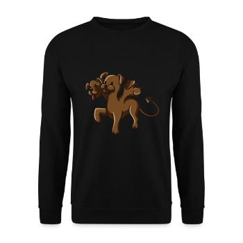 Cerberus, geschenk fluffy kerberos fabelwesen hund - Unisex Pullover - Schwarz - Vorne - Alina (178cm) & Michal (187cm)