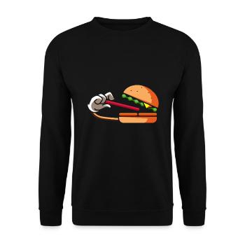 Hungry hamburger - Unisex Sweatshirt - black - Front - Alina (178cm) & Michal (187cm)