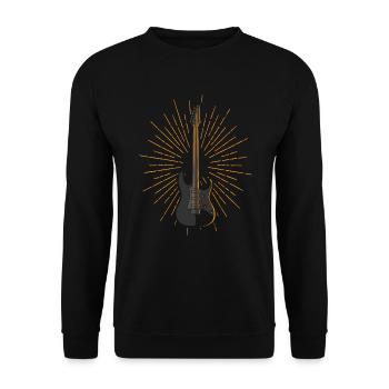Electric guitar, gift guitar music instrument - Unisex Sweatshirt - black - Front - Alina (178cm) & Michal (187cm)