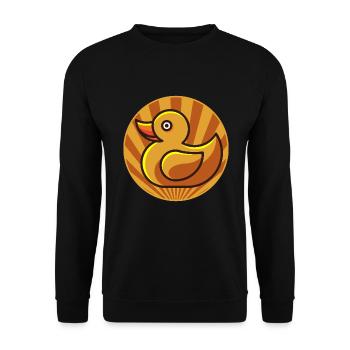 Rubber duck, squeaky duck baby toy - Unisex Sweatshirt - black - Front - Alina (178cm) & Michal (187cm)