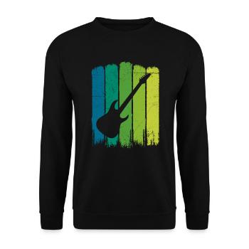 Electric guitar silhouette, guitarist rock metal music - Unisex Sweatshirt - black - Front - Alina (178cm) & Michal (187cm)